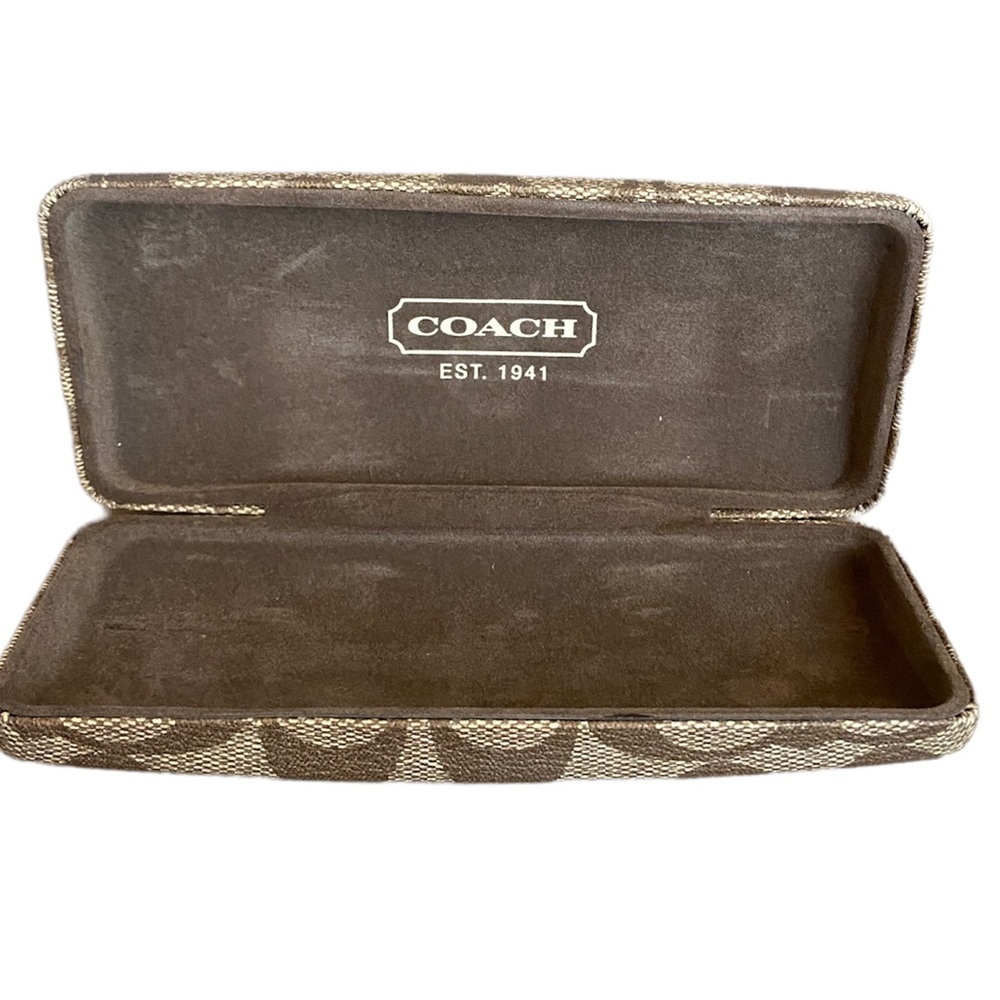 Coach signature brown skinny prescription glasses case
